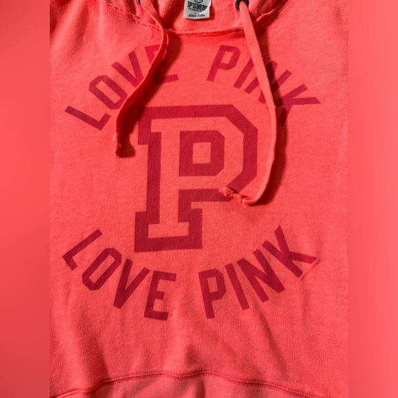 VS PINK Orange Slouchy Pullover Hoodie, Size Small - Picture 3 of 7